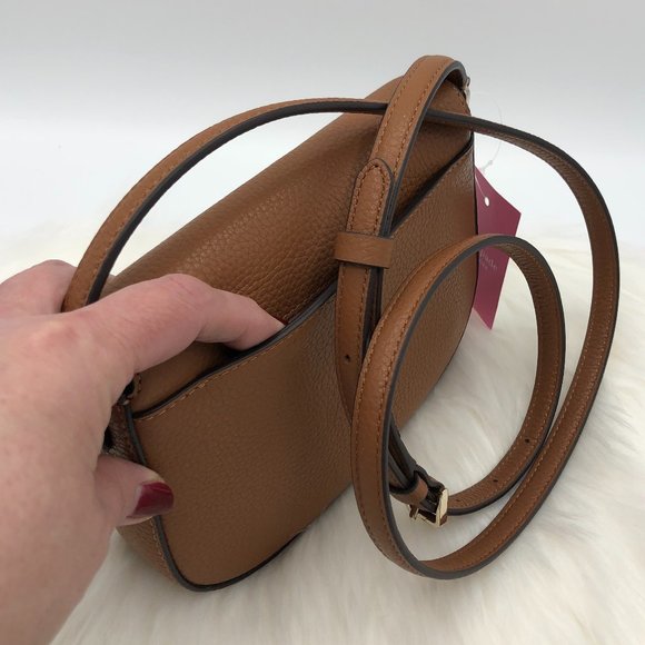 !!**SOLD**!! NWT Kate Spade Leila Mini Flap Crossbody - Warm Gingerbread - Picture 3 of 9